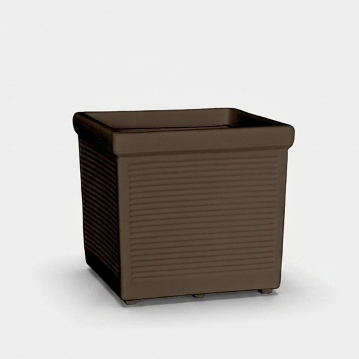 Quadratischer Outdoor-blumentopf Aus Lldpe Millerighe Quadrato Piccolo - Braun