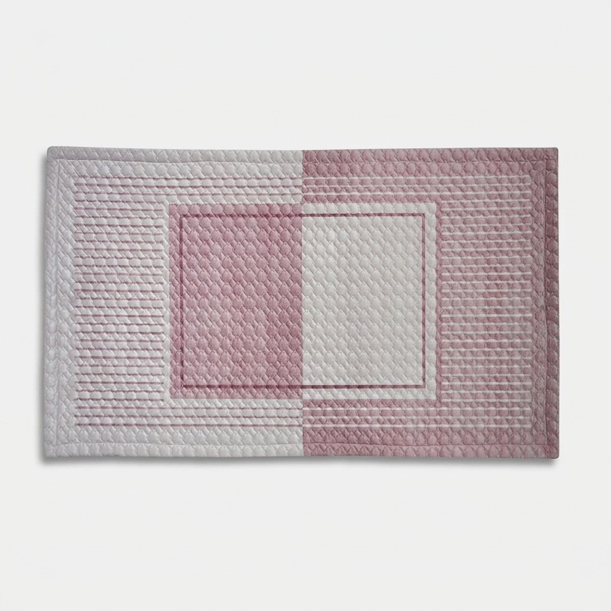 Rutschfester, Gesteppter Badezimmerteppich Aus Samt 60 X 110 Lario - Pink