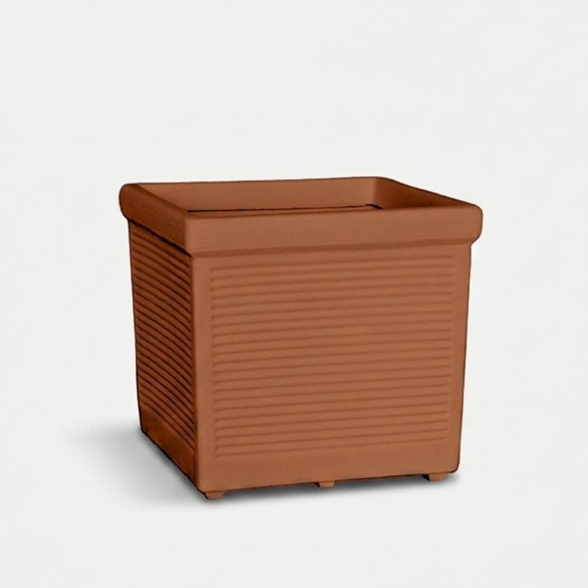 Quadratischer Outdoor-blumentopf Aus Lldpe Millerighe Quadrato Piccolo - Rot