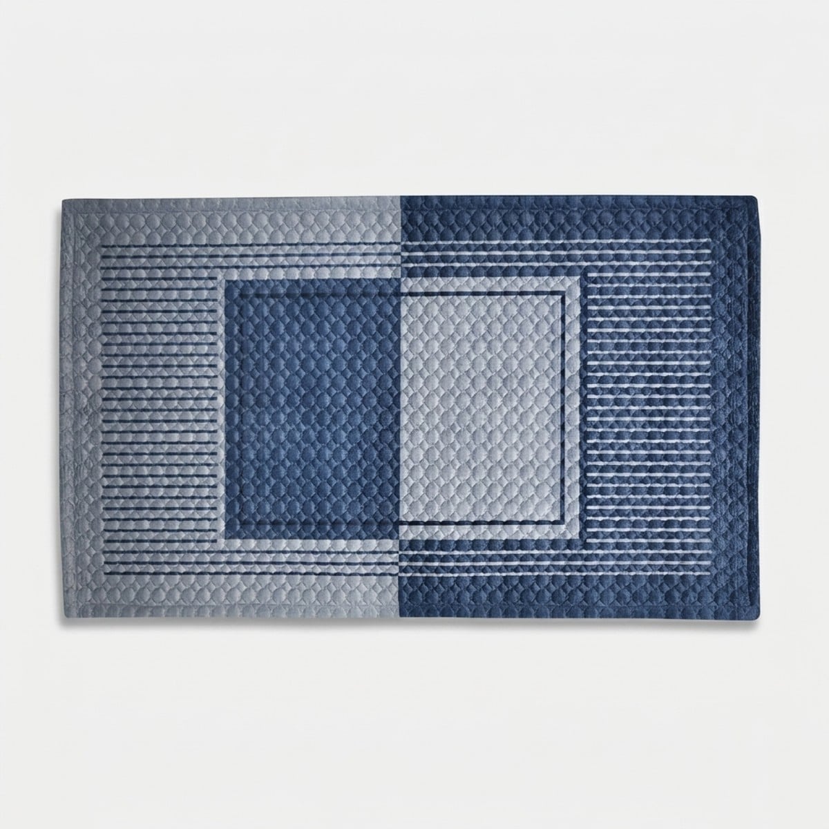 Rutschfester, Gesteppter Badezimmerteppich Aus Samt 60 X 110 Lario - Dunkel Blau