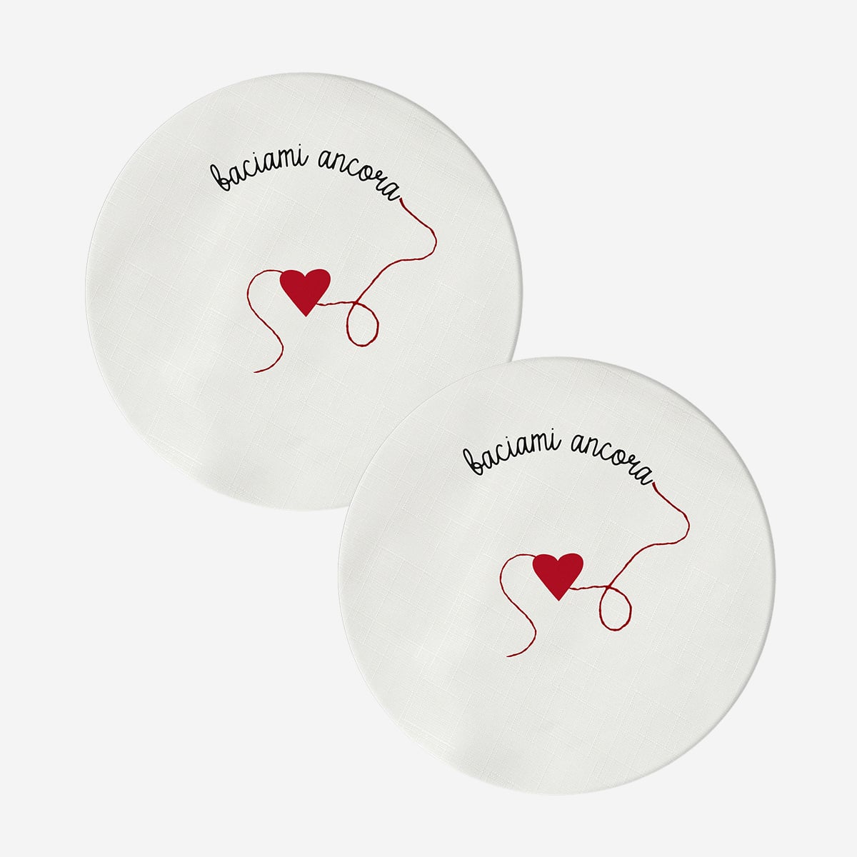 2er-set Dekorative Untersetzer Mit Bezug Loving Baciami Ancora