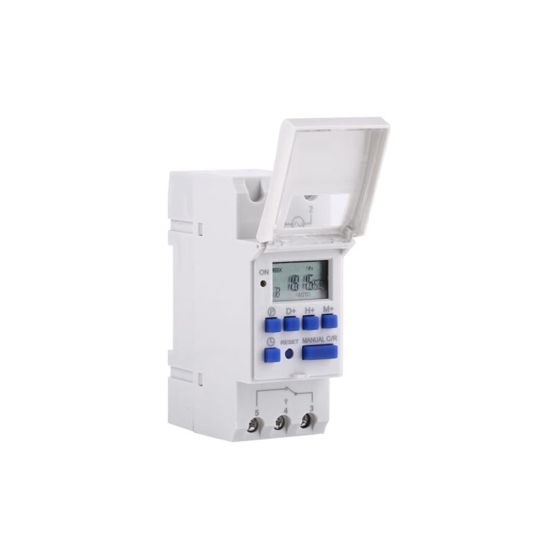 Digitaler Lcd-timer Ac 220v – 16 Schaltgruppen – Wöchentliche Programmierung – Din-schienenmontage – 15a Strom – 3000w Leistung