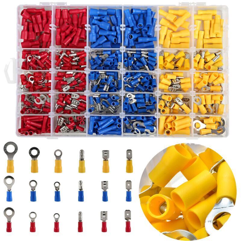 480 Stück Elektrische Steckverbinder, Elektrische Steckverbinder Für Autos, Crimpverbinder, Runde, Flache Buchsen- Und Steckerverbinder, Ring- Und Ösenverbinder, Zylindrische Und Andere Steckverbinder
