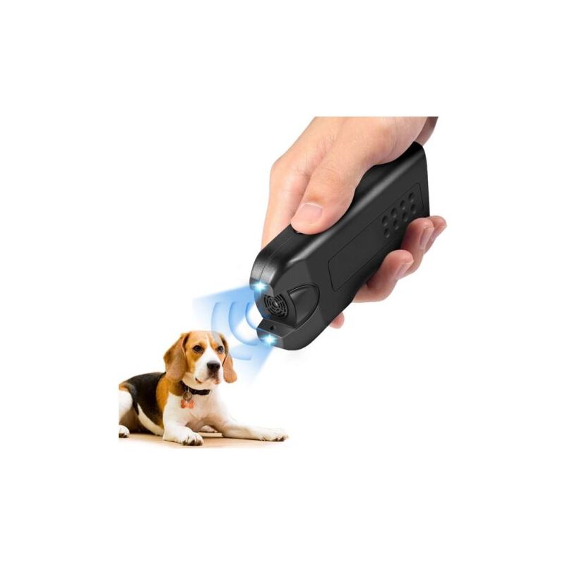 Tragbarer Hundevertreiber Mit Led-taschenlampe, Zweikanal-elektronischer Haustiervertreiber, Handlicher Ultraschall-hundevertreiber Für Outdoor-camping