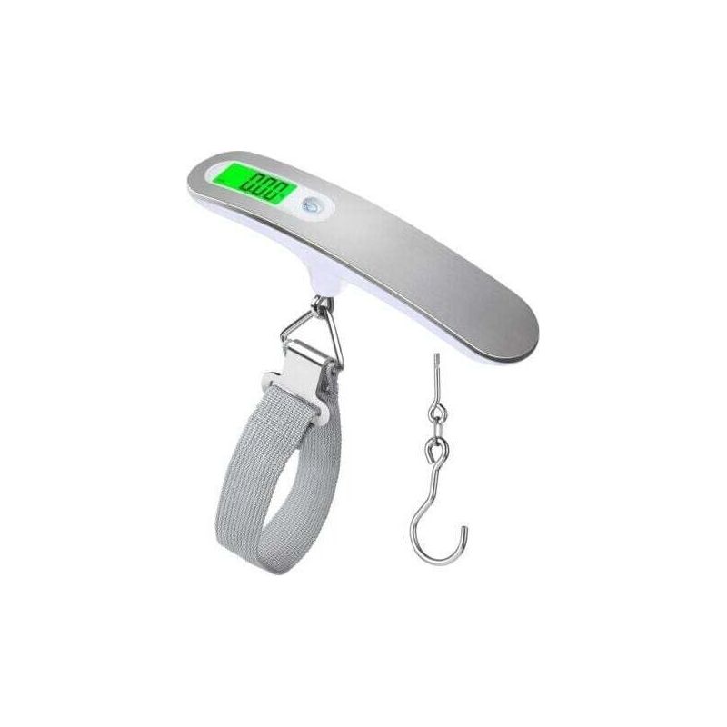 (silber) Gepäckwaage Hochpräzise Bagagewaage Tragbare Kofferwaage Digitale Elektronische Taschenwaage 110 Lb / 50 Kg Hängende Digitalwaage Für Reisen Mit Haken
