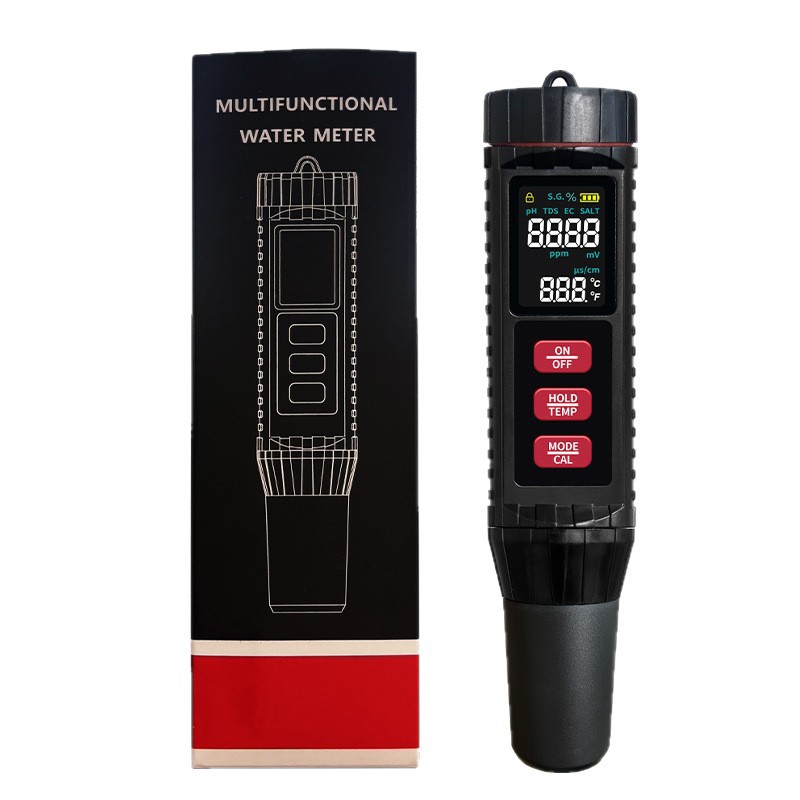 8-in-1 Wassertester - Tds/ec/ph/temp/orp/cl/salzgehalt, Präzision - Alovez