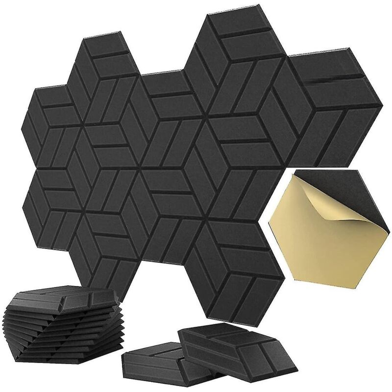 20er-pack Selbstklebende Akustikplatten, Akustikschaumplatten Mit Sechseckmuster, Akustikplatten, Dämmstoffplatten