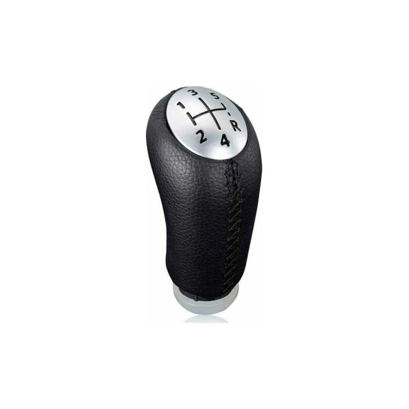 Schwarzer Leder-schaltknauf Für Renault Clio Iii, Megane 2 Und Laguna, Inklusive Adapter.