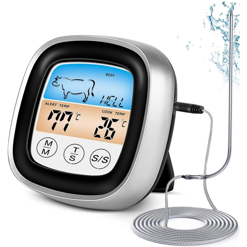 Küchenthermometer, Extra Langes Fühlerthermometer Für Fleisch, Sofortige Anzeige, Für Bbq.