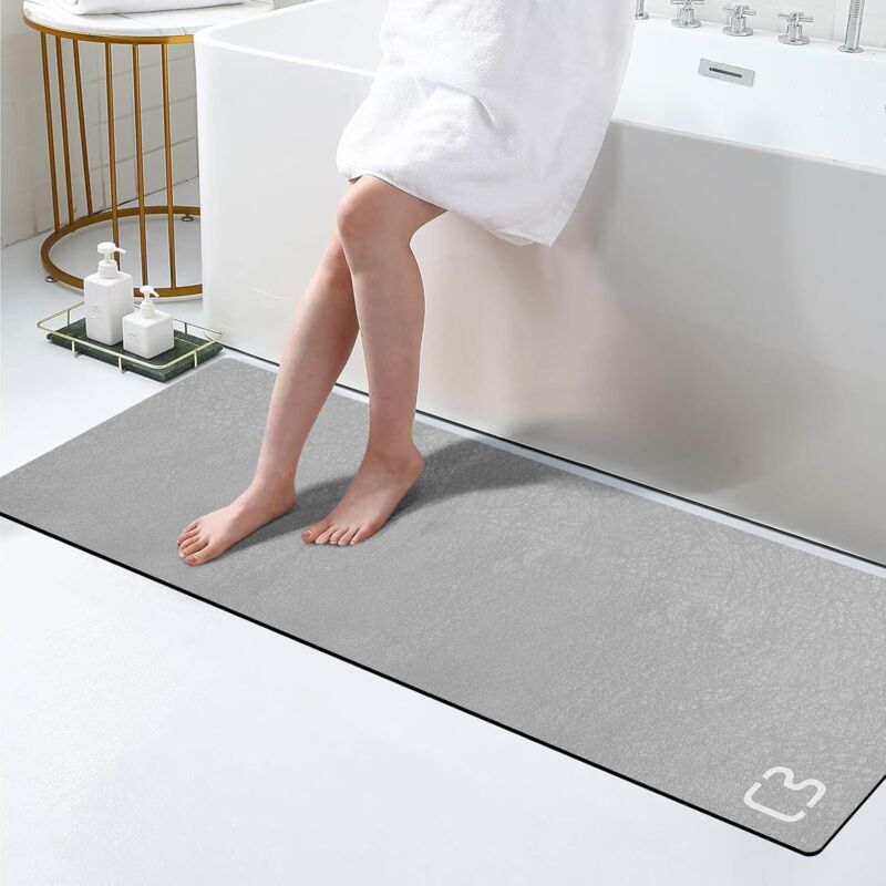 Lange Badematten, Rutschfest, Saugfähig, Schnelltrocknend, Dünn, Mit Gummiunterseite, Leicht Zu Reinigen, 40 X 120 Cm