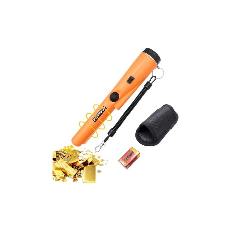 Tragbarer Metalldetektor, 360-grad-scan-metalldetektor ° Wasserdichter Metall-pointer Mit Eingebauter Led-anzeige/alarmleuchte/9v-batterie, Zum Suchen Von Goldmünzen Und Schmuck.