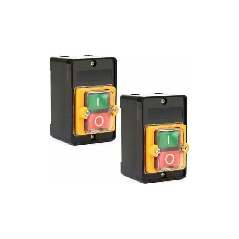 2-teiliger Maschinenschalter, Ac 220v/380v 10a Maschinen-drucktastenschalter, Ein/aus-drucktastenschalter, Drucktastenschalter, Motorschalter Mit Gehäuse