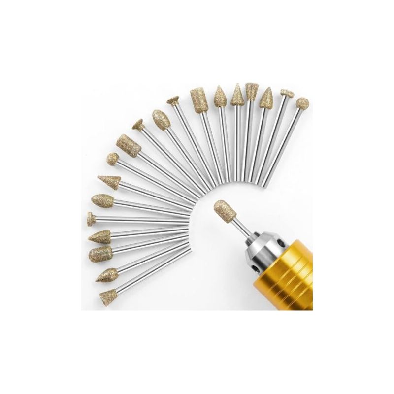 Diamantfräser-set Zum Schnitzen, 20-teiliges Zubehör Für Rotationswerkzeuge Mit 1/8'' Schaft Zum Schnitzen, Schleifen, Polieren Und Gravieren Von Stein, Keramik Und Glas.