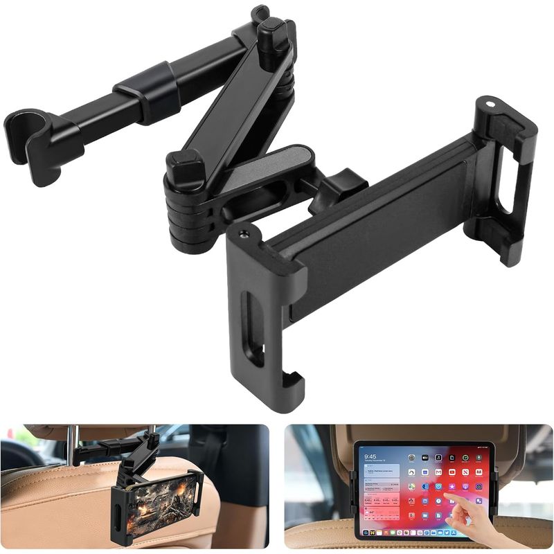 Tablet-halterung Fürs Auto, 360°-drehung, Kompatibel Mit Geräten Von 4,7 Bis 11 Zoll, Kopfstützenhalterung