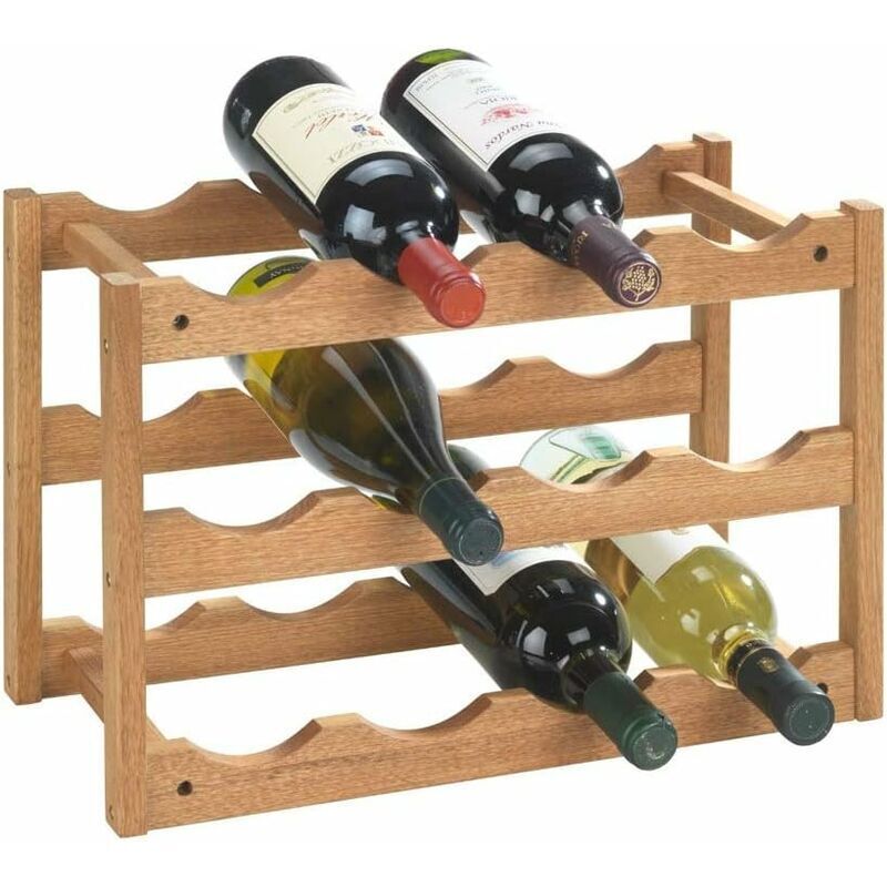 Flaschenregal, Weinregal, Flaschenaufbewahrung, Kapazität Für 12 Flaschen, Holz, Norwegen