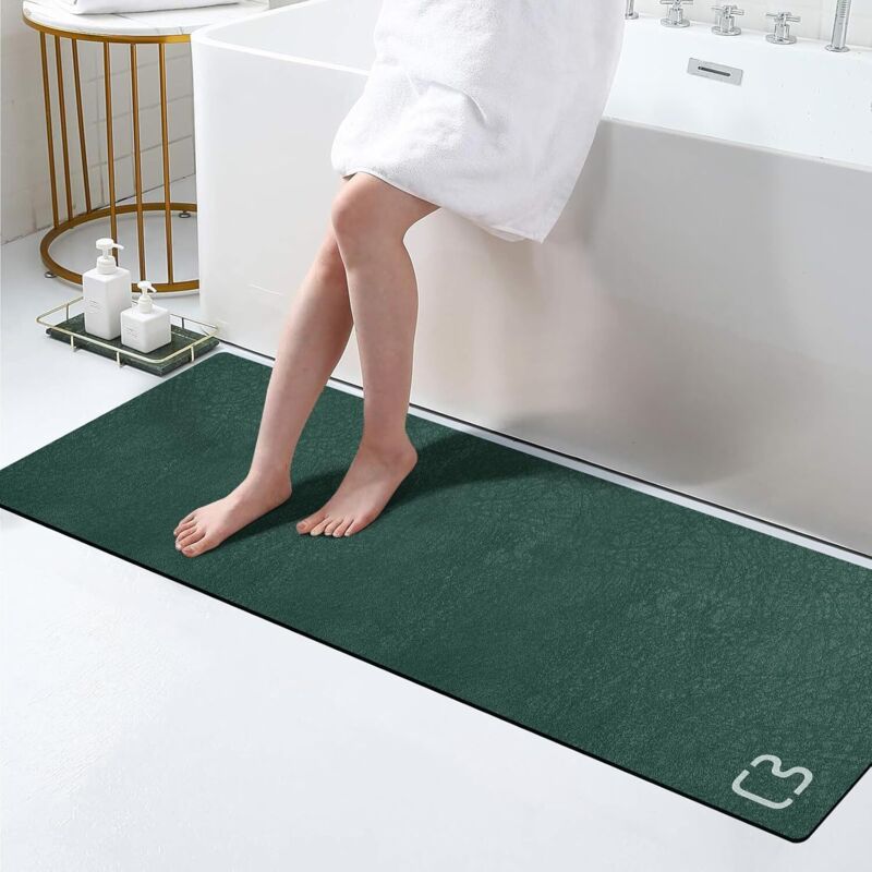 Lange Badematten, Rutschfest, Saugfähig, Schnelltrocknend, Dünne Gummiunterseite, Leicht Zu Reinigen, 40 X 120 Cm