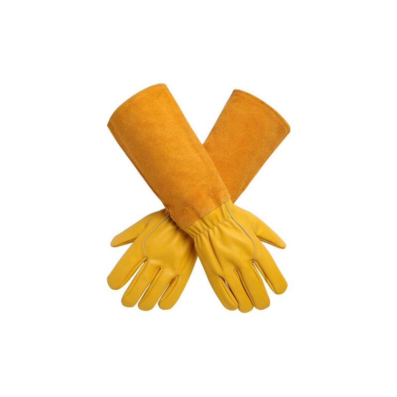 Gartenhandschuhe Für Damen/herren, Lange Schutzhandschuhe Zum Rosenschnitt, Widerstandsfähig Gegen Dornen Und Schnitte, Aus Dickem Und Strapazierfähigem Rindsleder, Perfekt Für Die Arbeit.