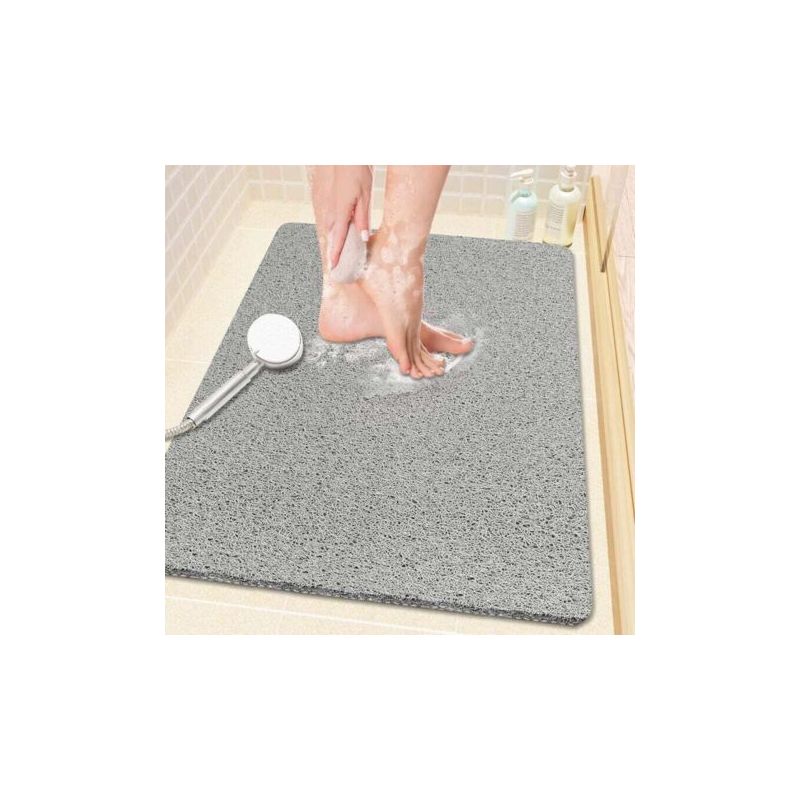 Rutschfeste Pvc-duschmatte – Maße 61 X 40,6 Cm – Schnelle Entwässerung – Weiche Textur Für Fußkomfort – Schnelltrocknend In Grau