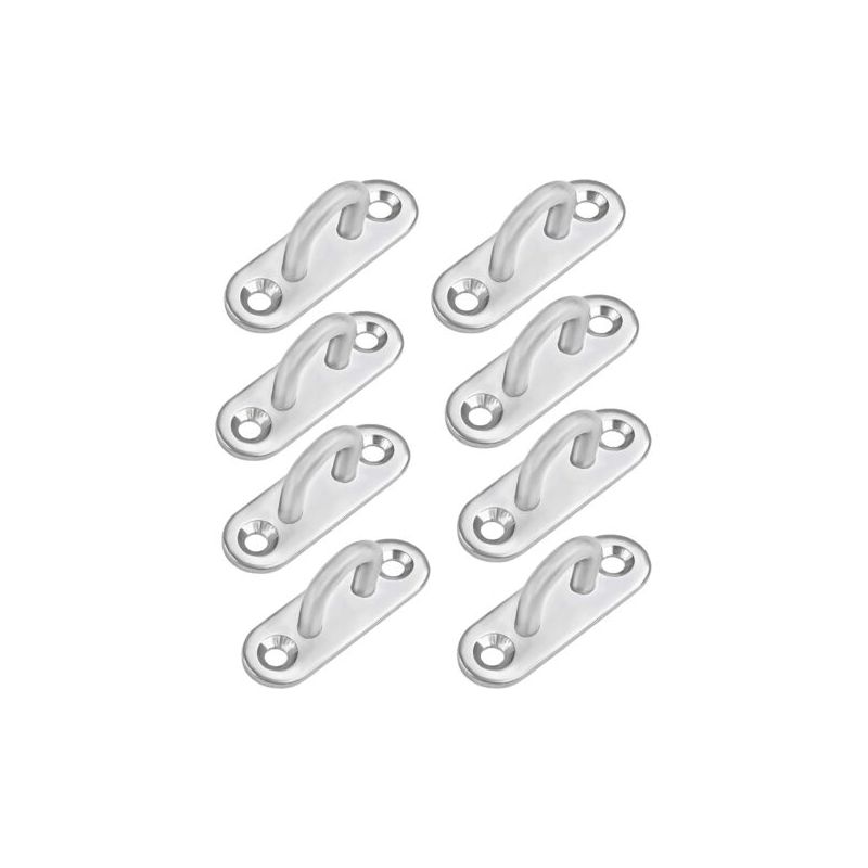Edelstahl-ösenplatte M5 (8 Stück) - Länglicher U-förmiger Metallhaken Für Wand- Und Deckenmontage (50 X 17 Mm) - 40 Kg Tragfähigkeit Befestigungshaken Für Aufhängungen