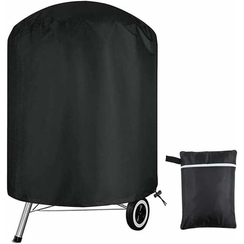 Runde Grillabdeckung, Schutzplane Aus 210d-oxford-gewebe, Wasserdichte Grillplane Für Den Außenbereich, Wasserfest, Winddicht, Uv-beständig (61 X 70 Cm) – Liaiki