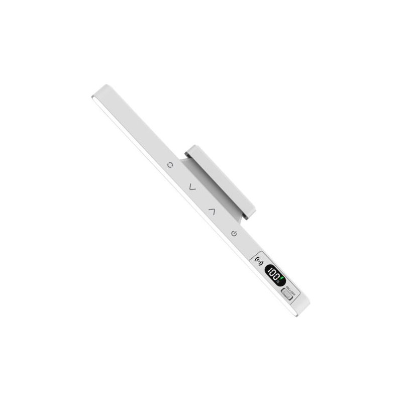 Magnetische Schreibtischlampe Mit Augenschutz, Langer Akkulaufzeit, Länglichem Design, Ideal Für Studentenwohnheime – Wiederaufladbar Oder Netzbetrieben, Inklusive Fernbedienung, Digitale Ladeanzeige.
