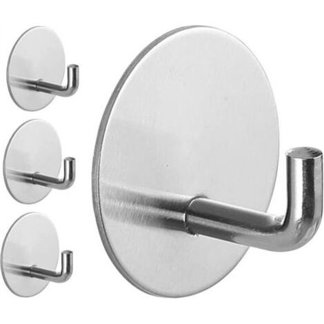 Ultra-starke, Wasserdichte Klebehaken Für Die Dusche, Zum Aufhängen Von Schwämmen, Handtüchern Und Kleidung (4er-set, Silberfarben)