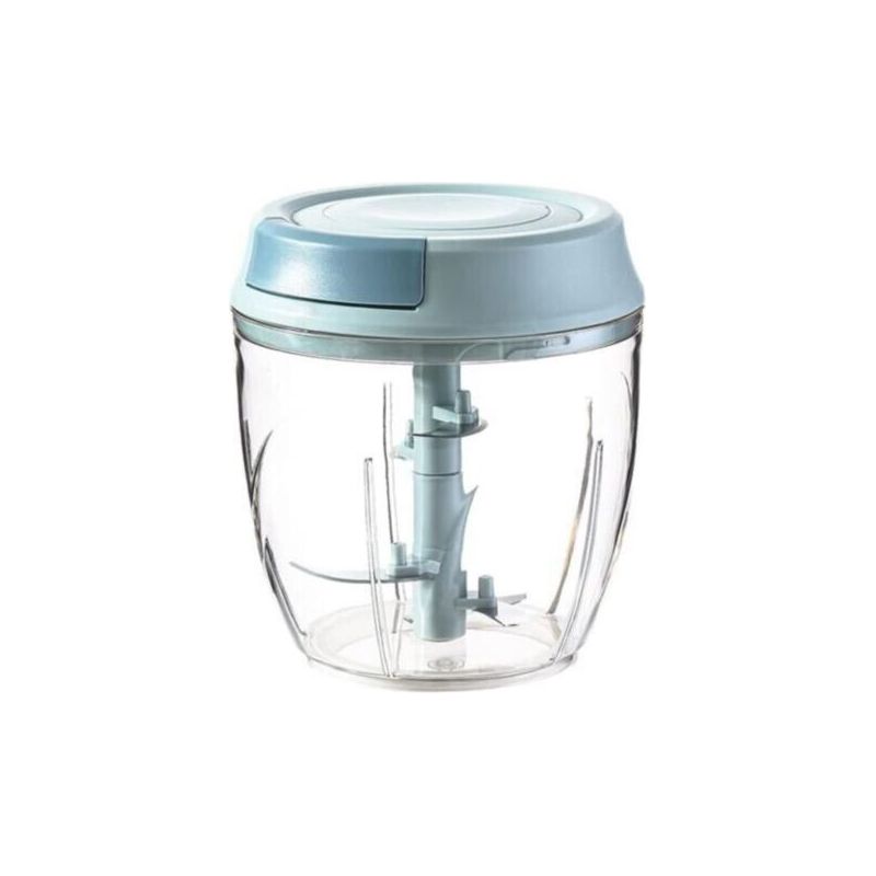 Manueller Zerkleinerer, 1000 Ml, 5 Edelstahlklingen, Zwiebelzerkleinerer, Multifunktionsmixer, Gemüsezerkleinerer, Manueller Ingwerpürierer, Babynahrungszerkleinerer, Fleischzerkleinerer.