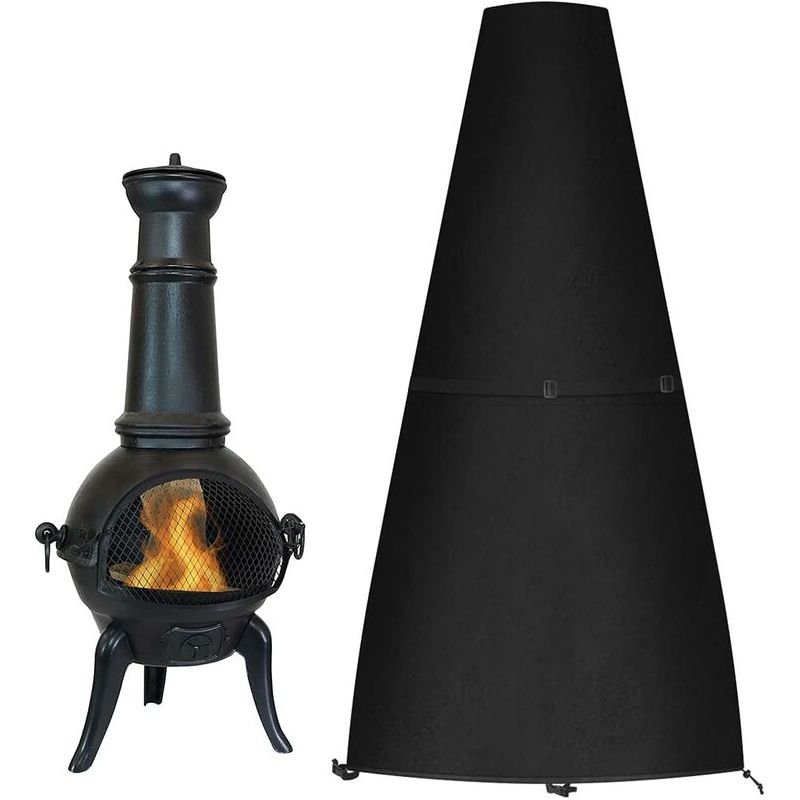 Wasserdichte, Runde Feuerschalenabdeckung – 120 G/m² Oxford-gewebe – Maße 122 X 21/61 Cm – Kordelzugverschluss Und Aufbewahrungstaschen