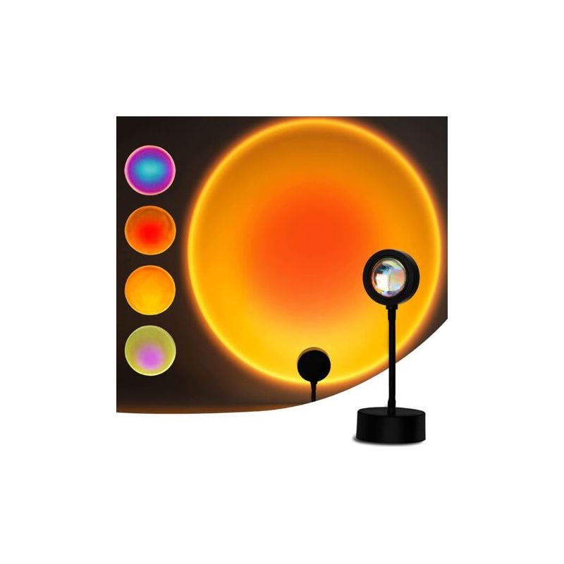 Sonnenuntergangslampe, 15 Farben Led-sonnenuntergang-projektionslampe Mit 360-grad-rotation ° Usb 10 Einstellbare Helligkeit Sonnenuntergang-projektor Romantische Dekorative Atmosphärenlampe Für Schla