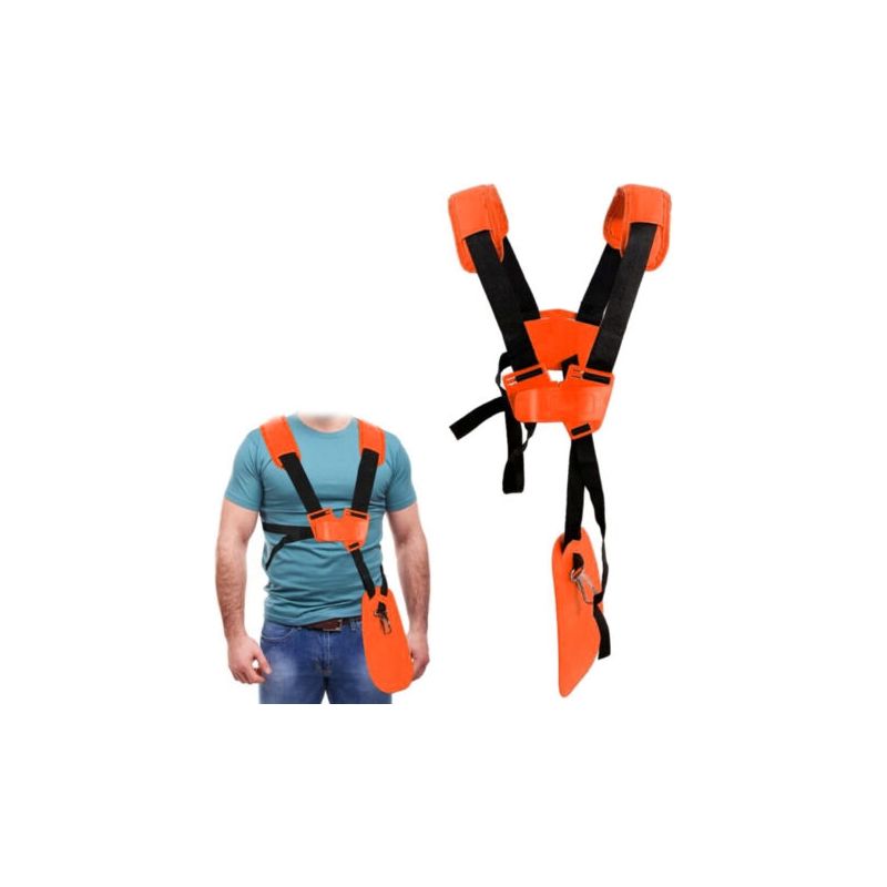 2 Stück Doppelschultergurt Mit Verstellbarem, Strapazierfähigem Nylongurt Für Freischneider Oder Gartenarbeiten (für Stihl Fs, Km Serien Trimmer) Orange