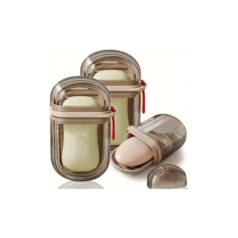 Tragbare Seifenschale Mit Deckel, Rosa, 3er-pack, Ideal Für Reisen, Outdoor-freizeit, Camping Und Wandern