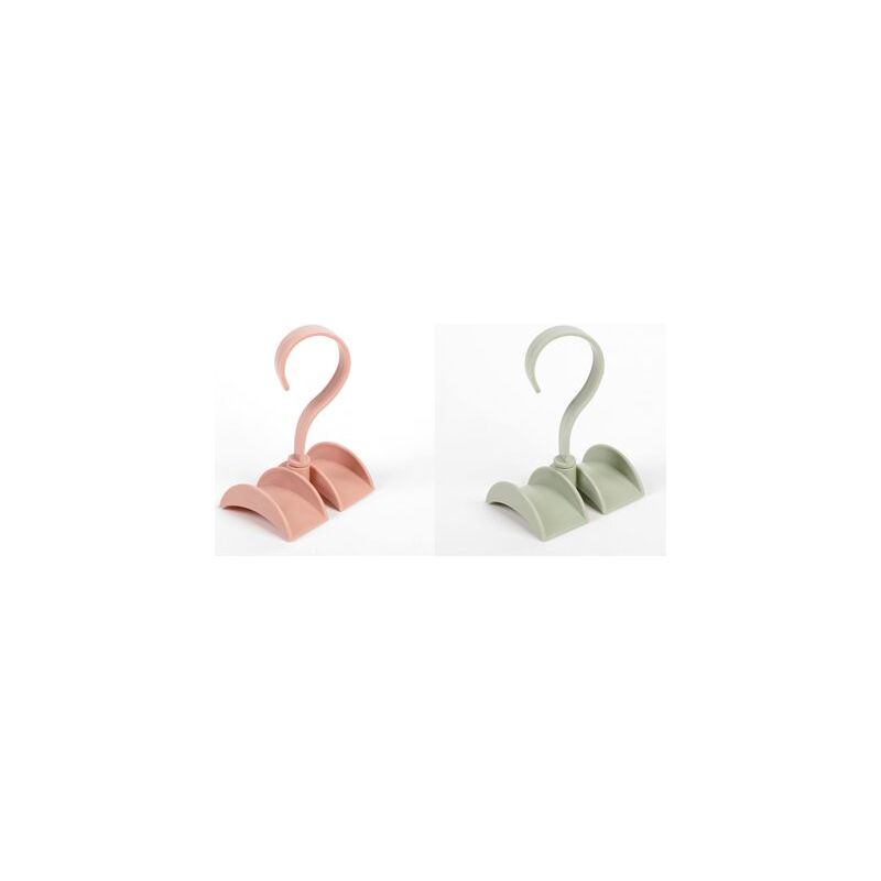 Set Mit 2 Haken Zum Aufhängen Von Handtaschen, Gürteln, Schals, Tüchern, Grün/rosa, Drehbarer Kleiderschrank-taschenhalter