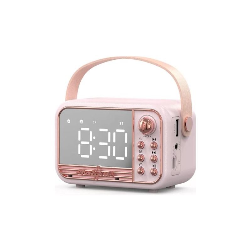 Retro-bluetooth-lautsprecher, Tragbarer Vintage-bluetooth-lautsprecher Mit Wecker, Hohe Lautstärke, Kompatibel Mit Tf-karte, Usb-stick, Aux-eingang, Altmodisches Design, Geeignet Für Küche, Schlafzimm