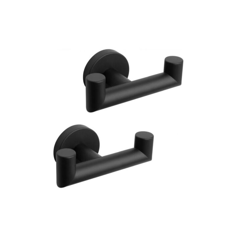 Badezimmerhaken - Handtuchhalter Aus 304 Edelstahl, Robuste Doppelhaken Für Badezimmer Und Wohnzimmer, 2er-set (mattschwarz)