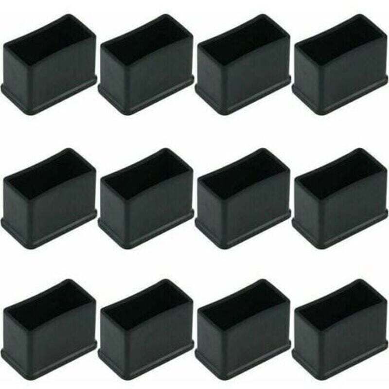 Set Mit 12 Schutzkappen Aus Filzgummi Für Tisch- Und Stuhlbeine, Schwarz, 15 X 30 Mm. Schützt Böden Und Erhöht Die Rutschfestigkeit.