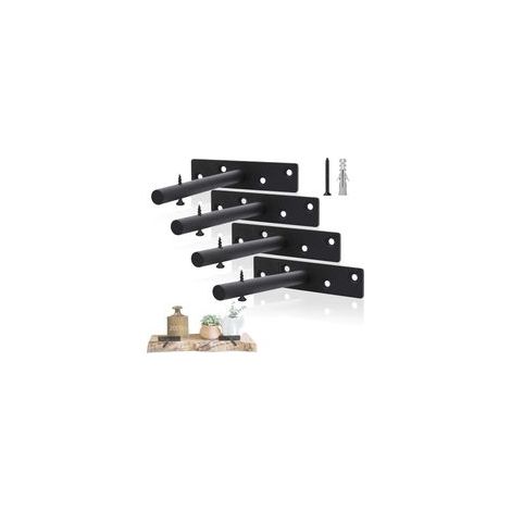 Unsichtbare Schwarze Metall-befestigungshalterung – Abmessungen 15 X 12,5 Cm – Tragkraft Bis Zu 50 Kg – 4er-set Für Plattenstärken Von 2,5 Bis 4 Cm