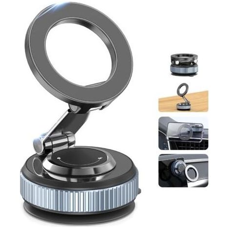Magnetische Handyhalterung Fürs Auto, 360° ° Drehbarer Autotelefonhalter, Magnetischer Vakuum-autotelefonhalter, Faltbarer Autotelefonhalter Mit Magnetring Für Alle Smartphones