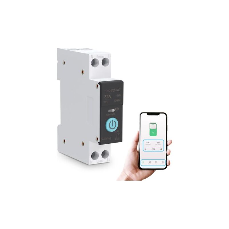32a Intelligenter 2p-schutzschalter - Wlan-fernsteuerung - 1p+n Für Haushaltsgeräte - 35mm Din-schiene