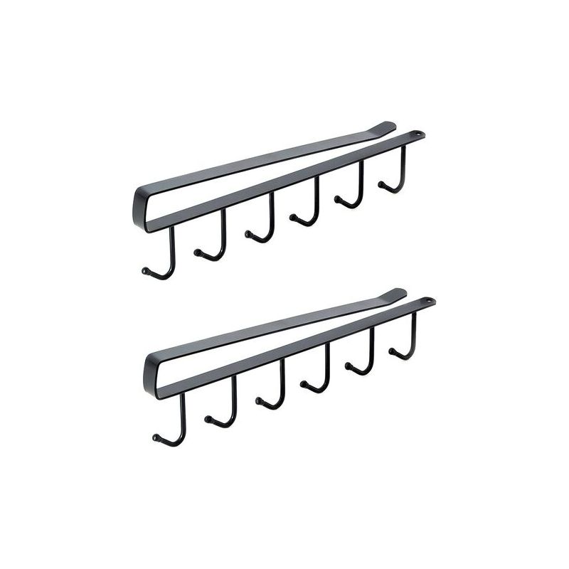 Set Aus 2 Aufhängehaken Für Tassen, Weingläser, Küchenutensilien, Gürtel Und Schals, Haken Zur Aufhängung Unter Dem Schrank Ohne Bohren (26,5 Cm, Schwarz)