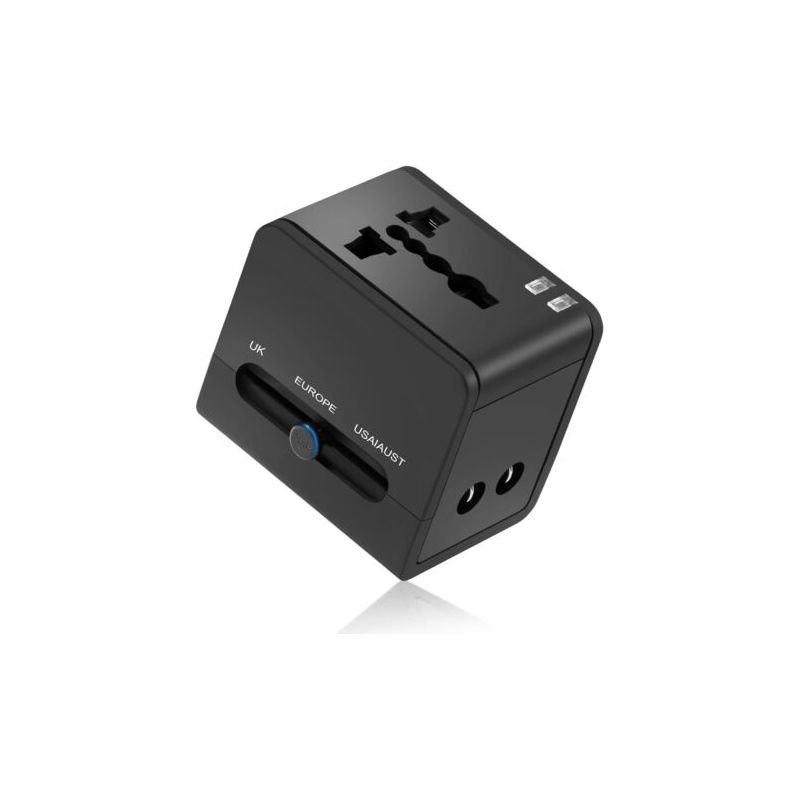 Universal-steckeradapter, 4-in-1 Internationaler Reisestecker, 2 Usb 2.1a/5v Universal-reisestecker 1500w, Steckeradapter Geeignet Für Usa/uk/eu/aus Und Mehr Als 150 Länder