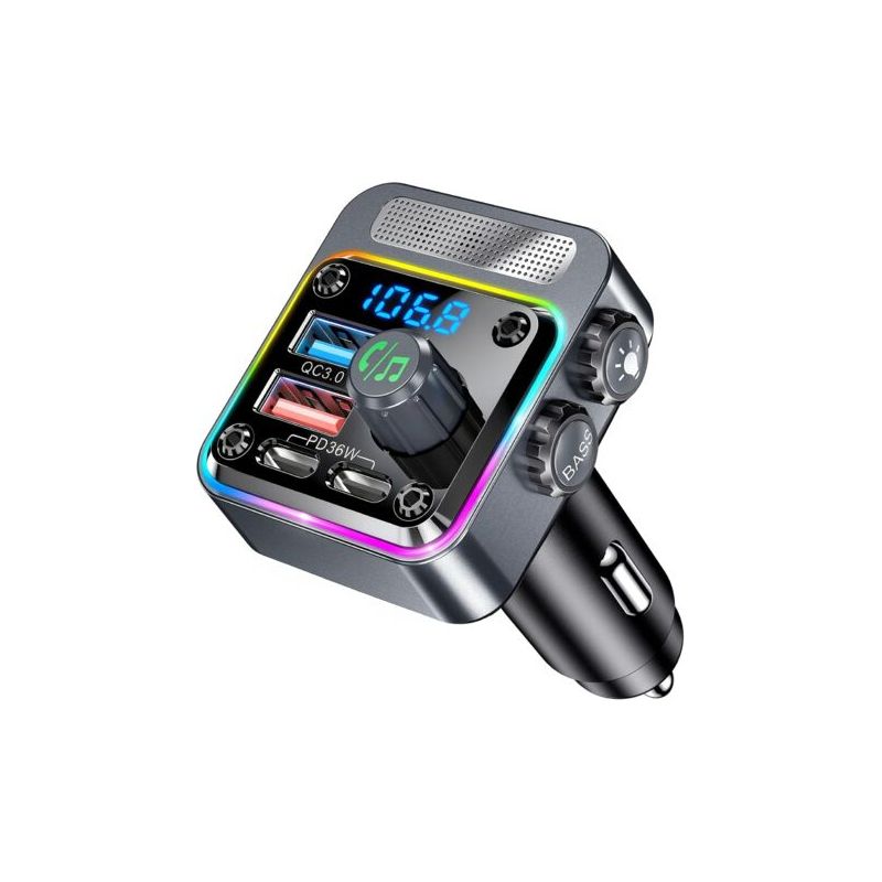 Bluetooth-auto, Bluetooth-fm-transmitter, Schnellladung Pd 36w Qc3.0 18w, Zigarettenanzünder Mit Musik, Freisprechfunktion, Bass, Radio-adapter Für Autoradio, Mp3-audioplayer