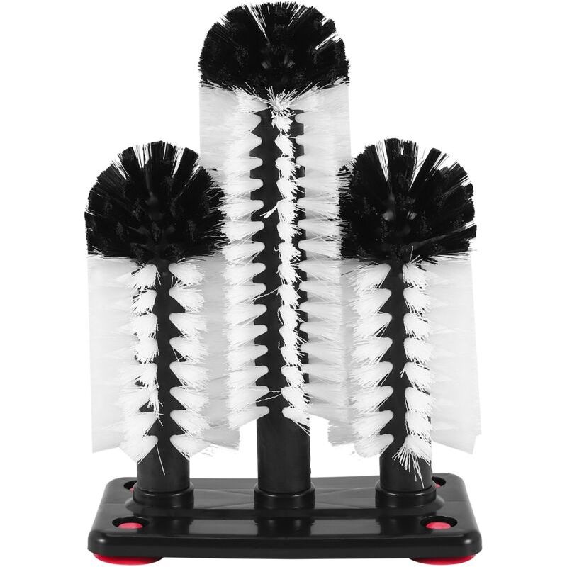 Glasreiniger 3-in-1 Waschbürsten Mit Saugfuß, Barreiniger Für Bars, Küchen, Rotweingläser, Tassen