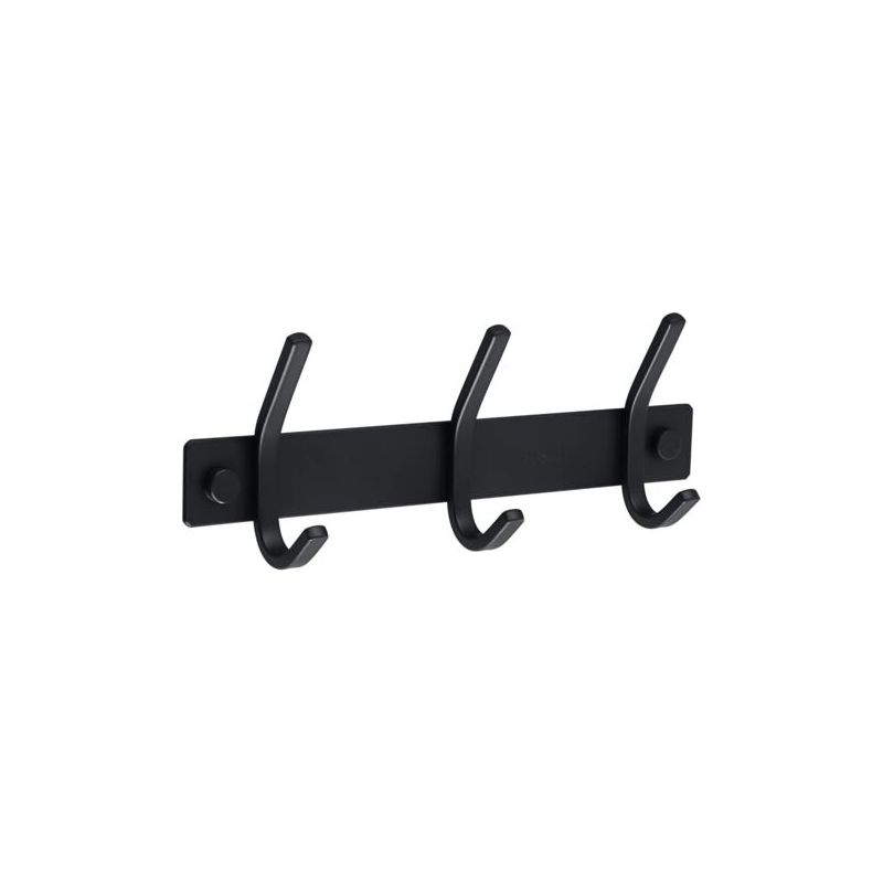 Handtuchhalterhaken Für Bad Und Küche, Wandmontierter Kleiderhaken Mit 3 Haken, Mattschwarze Edelstahloberfläche