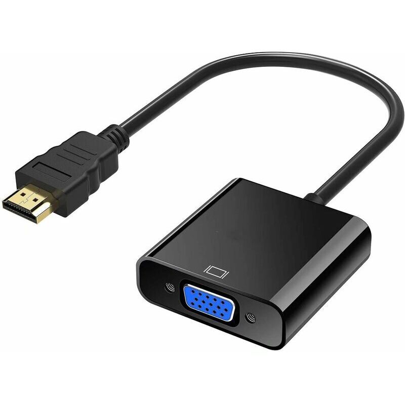 Hdmi-zu-vga-adapter Mit 3,5-mm-audioanschluss Und Micro-usb-anschluss, 1080p Aktiver Hdtv-konverter, Vergoldet, Inklusive Audiokabel Und Micro-usb-kabel