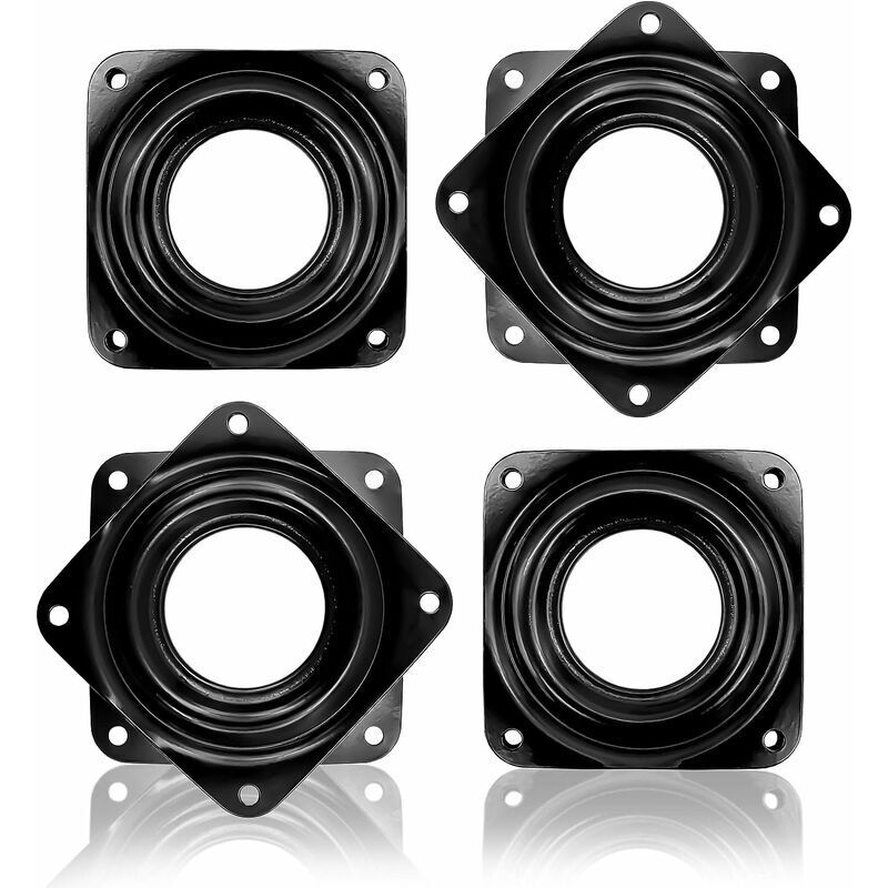 4 Stück Quadratische Drehteller, 360-grad-drehlagerplatte, 360-grad-drehunterstützung ° Für Computermonitor/tv-ständer - Schwarz, 71 X 71 Mm