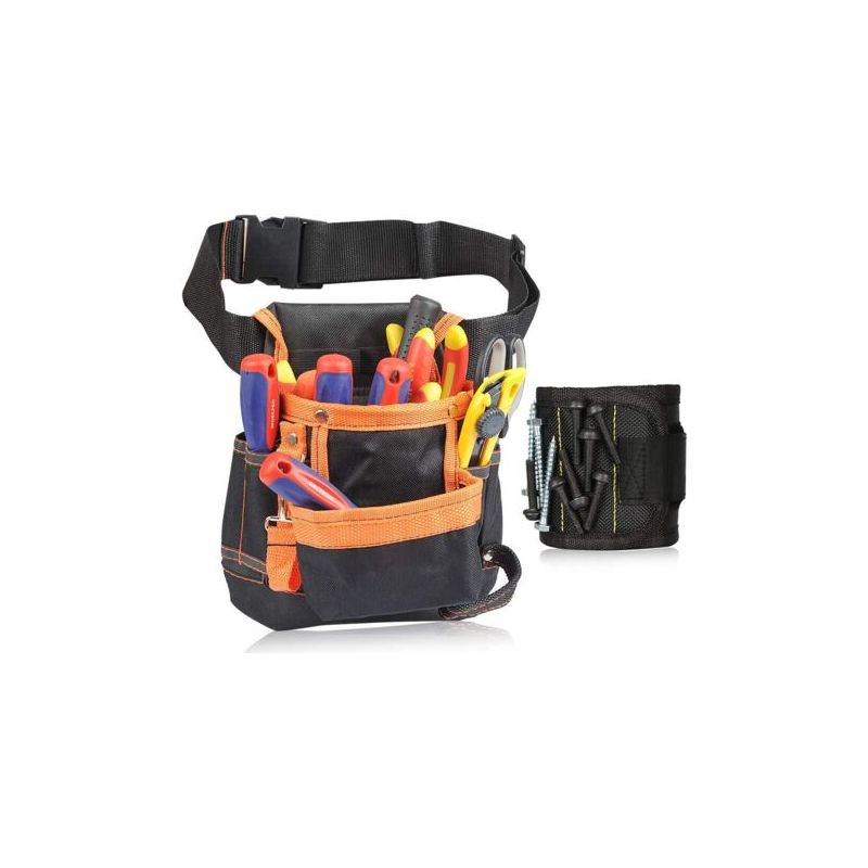 Werkzeuggürtel, Magnetarmband, 600d Wasserdichtes Oxford-gewebe, Multifunktionaler Verstellbarer Taillenorganizer, Robuste Und Professionelle Elektrikertasche