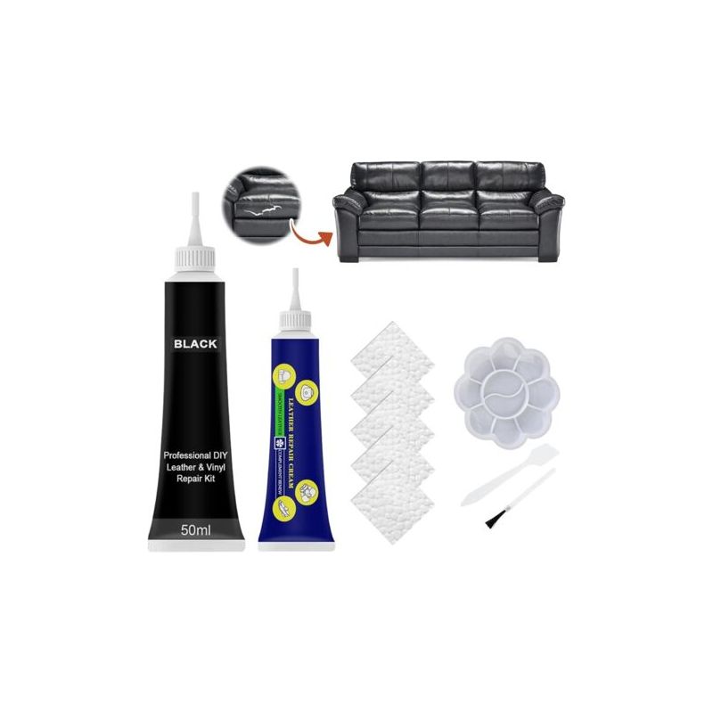 Sofabezug, Autoleder-reparatur, Lederveredelungs-set, Leder-reparatur-set Für Risse Und Löcher In Möbeln, Sofas, Autositzen, Kratzer- Und Rissreparatur - (50ml Schwarz)