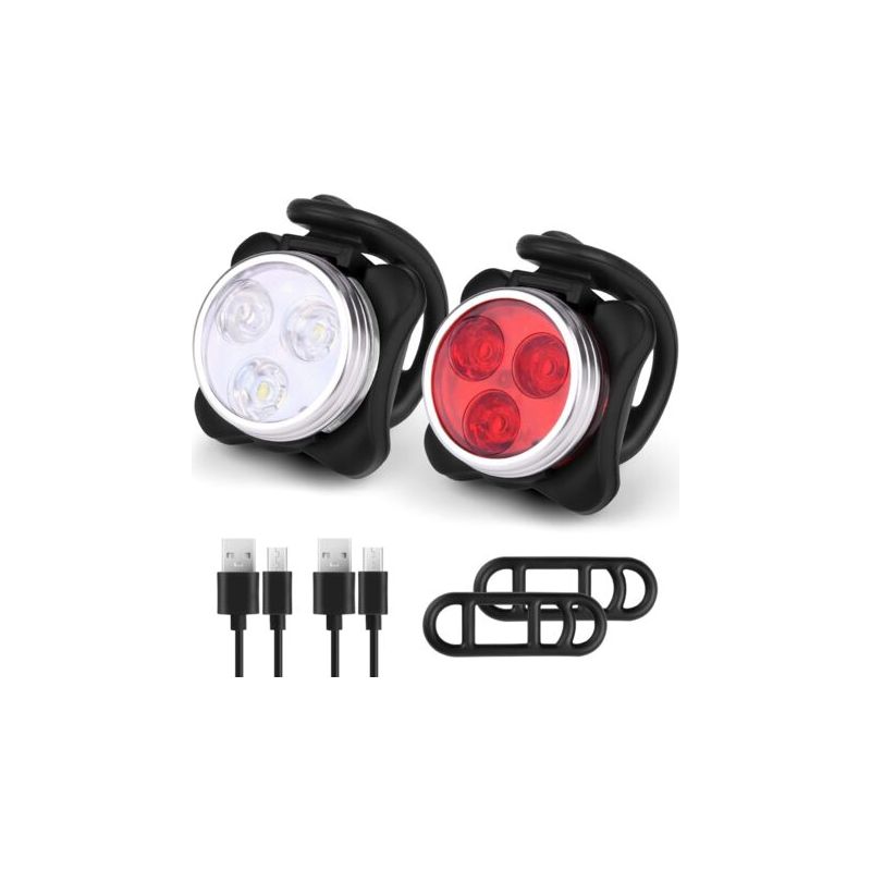 Led-fahrradlicht Vorne Und Hinten, Wiederaufladbares Led-scheinwerfer-set, Wasserdicht, Stoßfest, Für Mountainbike, Fahrrad, Kinderwagen