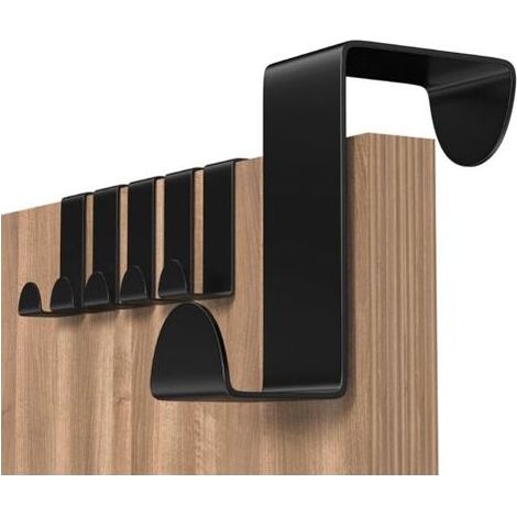 Türhaken, 6 Stück Edelstahl-kleiderhaken Für Türen, Standard-türhänger, Für Schubladen, Kleiderschränke, Schränke, Für Küche, Bad, Schlafzimmer, Schwarz