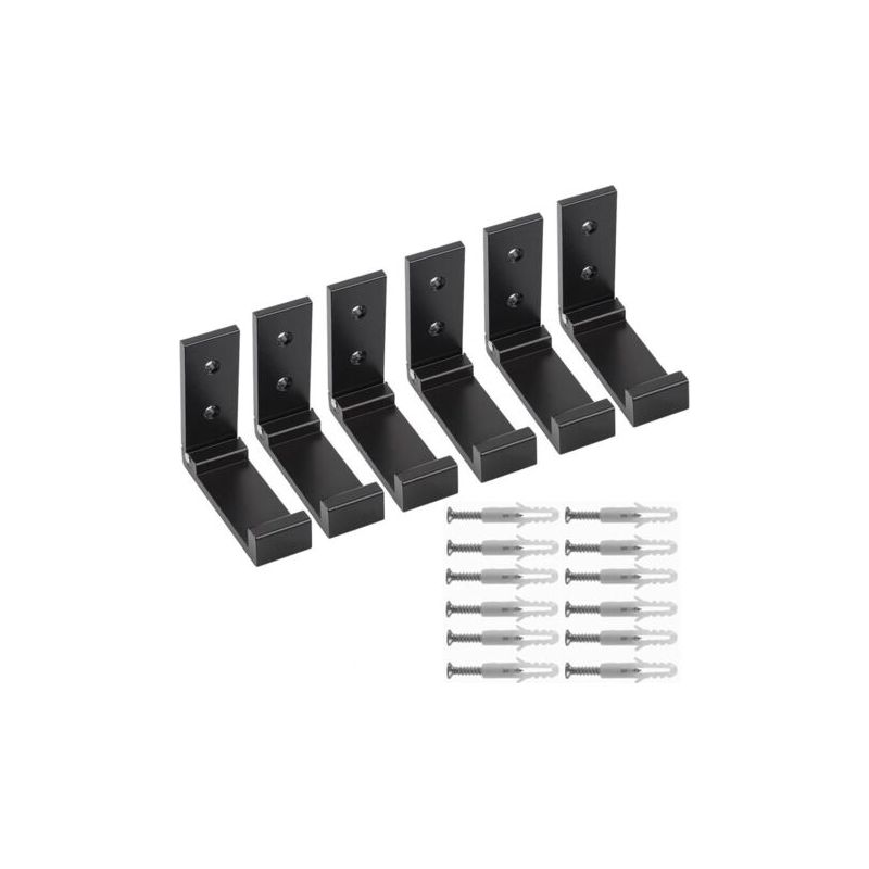 6 Stück Klappbare Haken, Faltbare Aluminium-wandhaken, Garderobenständer, Kopfhörerhalter, Für Kopfhörer, Mäntel, Küche, Bad, Schlafzimmer (schwarz)